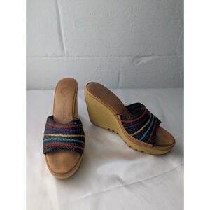Cherokee Of California Farrah Women's Sandals Vintage Wedge Woven Slides‎ Size 7